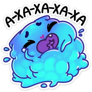 😃 А-ХА-ХА-ХА Blob, Dibujos animados, Mono, Riendo, Burbuja, Feliz telegram sticker