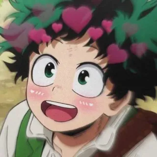 💗 Izuku Midoriya My Hero Academia Anime, My Hero Academia, Izuku Midoriya, Mignon, Coeurs telegram sticker