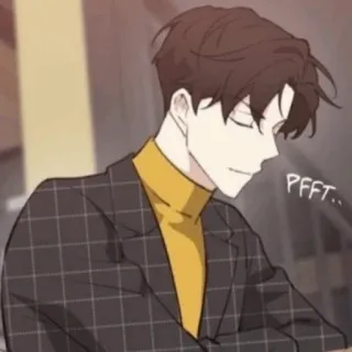 🎗 PFFT.. 男, 漫画, ぷん, 表情, 赤面 telegram sticker
