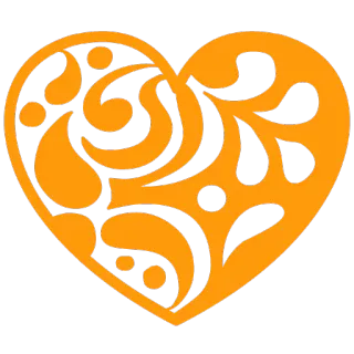 💛 coração, laranja, forma, padrão, design whatsapp sticker