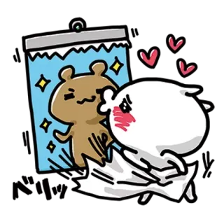 ✳️ Мультфильм, Поцелуй, Любовь, Милый, Романтика, Медведь, Призрак telegram sticker