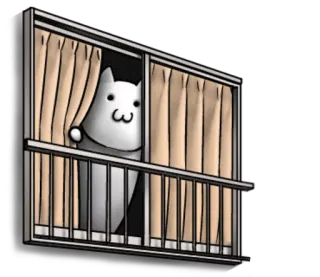 😳 gato, balcón, ventana, lindo, anime whatsapp sticker