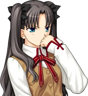 🤔 Rin Tohsaka Anime, Personaje, Chica, Uniforme escolar whatsapp sticker