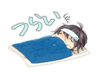 😤 つらい malade, malade, rhume, grippe, anime, manga, triste whatsapp sticker