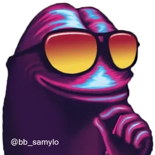 😎 @bb_samylo Pepe, frog, internet meme, sunglasses, cool whatsapp sticker
