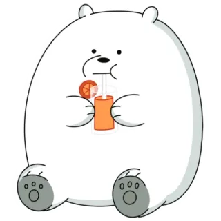 🧃 Ice Bear We Bare Bears мультфильм, медведь, белый медведь, напиток, милый, ледяной медведь telegram sticker