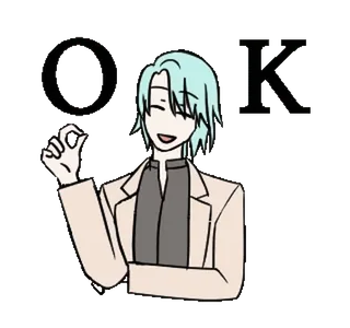 👌 OK ok, accord, approbation, geste, animé, personnage whatsapp sticker