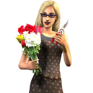 💐 sims, flower, gardening, floral, bouquet telegram sticker