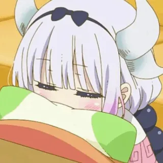 🍥 Kanna Kamui Miss Kobayashi's Dragon Maid Anime, Kawaii, Süß, Drache, Schläfrig, Müde, Kanna whatsapp sticker