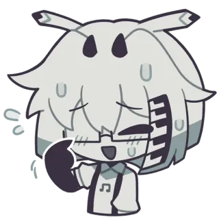 🌟 피아노, 음악, 땀, 만화, 귀여운 telegram sticker