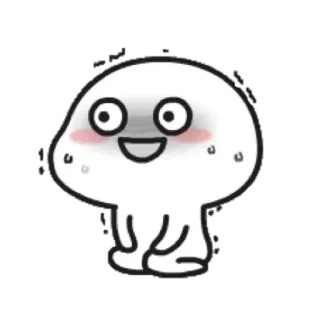 😰 Cartone animato, Carino, Personaggio, Bianco, Nervoso, Sudore, Divertente telegram sticker