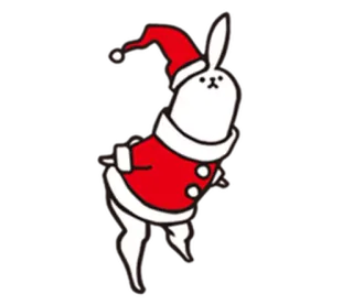 🐇 noël, lapin, père noël, festif, vacances, mignon, dessin animé telegram sticker