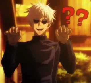 🤔 Satoru Gojo Jujutsu Kaisen anime, gojo, satoru, jujutsu, kaisen, question telegram sticker