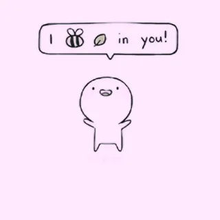 🍓 I 🐝 LEAF in you! bee, leaf, believe, cute, optimistic, motivational, cartoon telegram sticker
