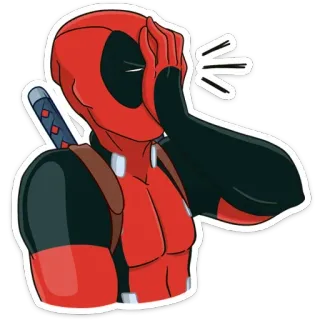 🤦‍♀️ Deadpool Deadpool, Marvel, Komiks, Superbohater, Facepalm, Zabawne, Postać telegram sticker