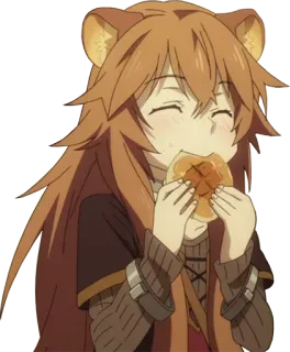 ☺️ Raphtalia The Rising of the Shield Hero anime, cute, eating, Raphtalia, The Rising of the Shield Hero telegram sticker