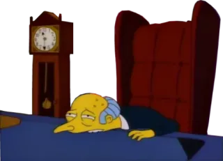 💤 Mr. Burns The Simpsons Мистер Бернс, Симпсоны, мультфильм, уставший, старик telegram sticker