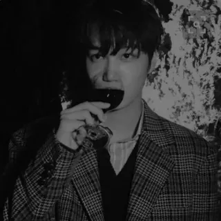 🕸 homme, vin, verre, portrait, noir et blanc, boire telegram sticker