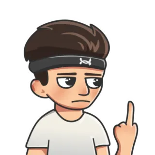 😡 dedo corazón, ofensivo, grosero, gesto, dibujo animado telegram sticker