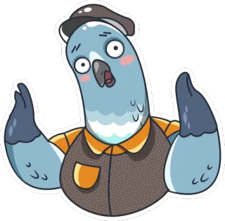 😃 piccione, uccello, cartone animato, animale, adesivo telegram sticker