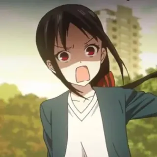 😱 Kaguya Shinomiya Kaguya-sama: Love Is War Аниме, Кагуя-сама, в шоке, мультфильм, девушка, Шиномия telegram sticker