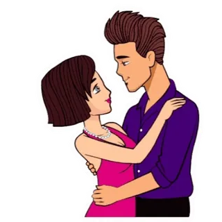 😘 pareja, amor, romance, dibujos animados, relación telegram sticker