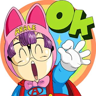 👍 Arale Norimaki Dr. Slump ARALE Anime, Manga, Dễ thương, Hoạt hình, Dr. Slump, Arale telegram sticker