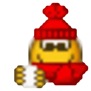 ❄️ śnieżka, zima, czapka, szalik, żółty, osoba whatsapp sticker