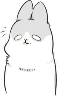 😑 królik, słodki, zwierzę, kreskówka, królik telegram sticker