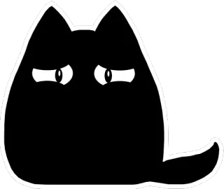 😧 Katze, schwarze Katze, süß, Tier, Aufkleber, Cartoon telegram sticker