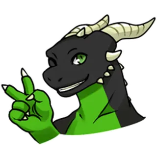 ✌ dragon, dessin animé, monstre, furry, symbole de paix telegram sticker