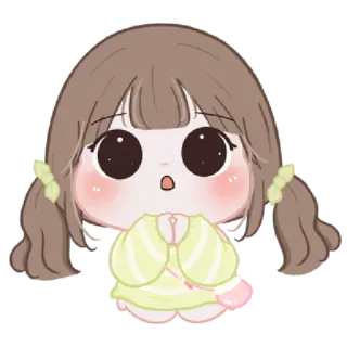🐤 милый, девочка, мультфильм, аниме, каваи, чиби telegram sticker