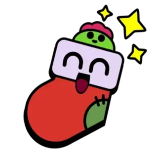 😄 cartoon, sticker, Christmas, stocking, zombie, cute, holiday, festive telegram sticker