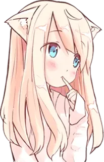 🤔 Anime, Katzenmädchen, Süß, Kawaii, Manga, Sticker, Chibi whatsapp sticker