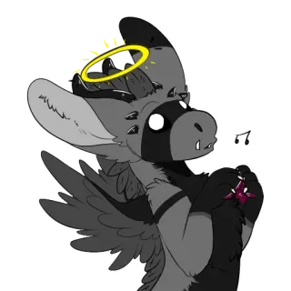 😇 Furry, Dragon, Ange, Halo, Cartoon, Anthro telegram sticker