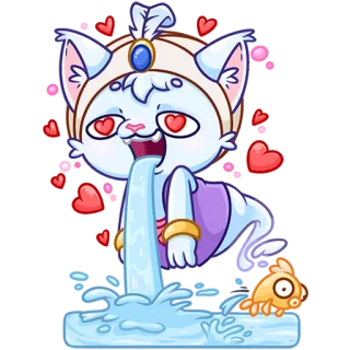 😍 Katze, niedlich, Tier, Liebe, Fantasy, Cartoon telegram sticker