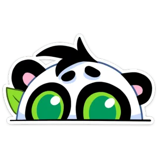 👀 Panda, Caché, Mignon, Animal, Dessin animé, Sticker, Yeux telegram sticker
