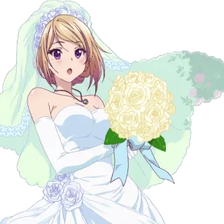 💍 Anime, Mariage, Mariée, Robe, Fleurs telegram sticker