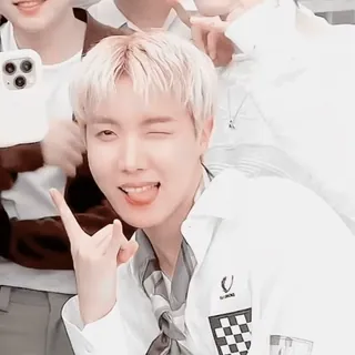 🤘 J-Hope K-Pop, BTS, Idol, Cantor, J-Hope, Piscadela, Língua de fora whatsapp sticker