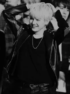 ➰ orang, pria, jaket, jaket kulit, hitam putih, gaya, pria telegram sticker