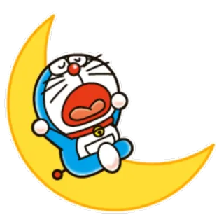 😴 Doraemon 도라에몽, 애니메이션, 만화, 달, 수면, 고양이, 로봇 telegram sticker