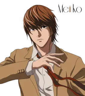 😒 Light Yagami Death Note Аниме, Персонаж, Тетрадь смерти, Лайт Ягами, Рисунок telegram sticker