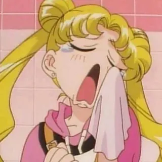 😩 Sailor Moon anime, menangis, kesal, Sailor Moon whatsapp sticker