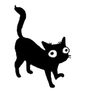 😼 kucing, kucing hitam, kartun, hewan, stiker telegram sticker