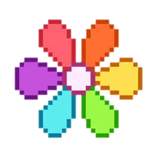 🌈 flower, pixel art, colorful, floral, pixel telegram sticker
