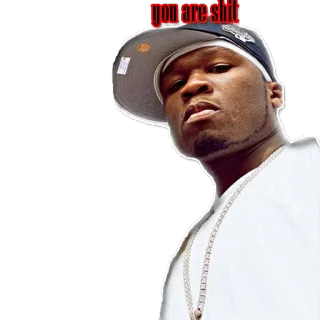 💩 50 Cent you are shit 50 Cent, rapper, muziek, beroemdheid, belediging telegram sticker
