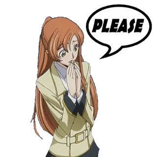 🙏 PLEASE anime, woman, request, begging telegram sticker