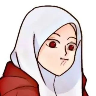 🌺 Cartone animato, Hijab, Donna, Femmina, Musulmano/a, Islam, Fazzoletto, Disegno whatsapp sticker