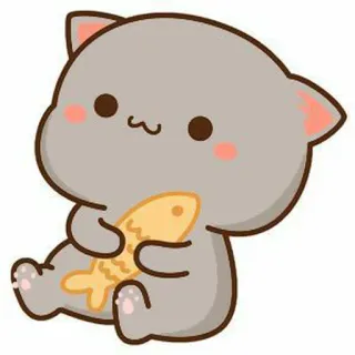 🍓 kucing, lucu, kartun, ikan, hewan, kawaii, stiker whatsapp sticker