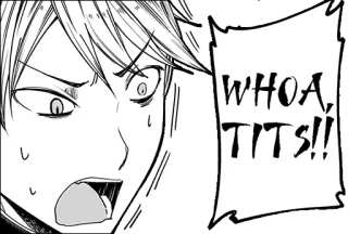 😱 WHOA, TITS!!! Manga, Anime, Reaktion, Schockiert, Beleidigend telegram sticker
